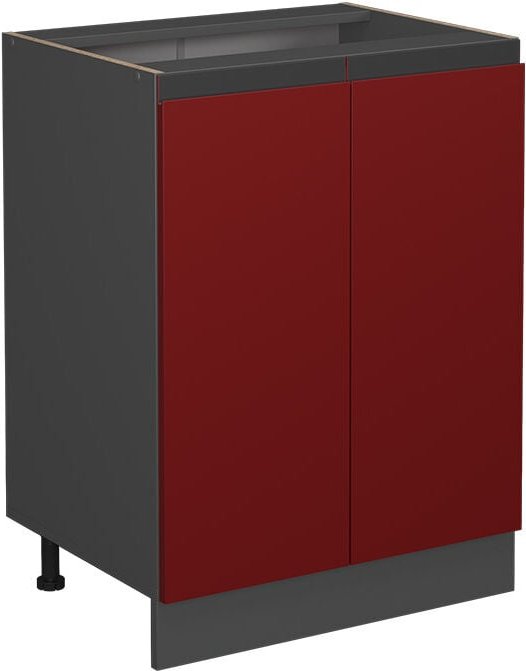 Vicco - Küchenunterschrank R-Line, Rot, 60 cm J-Shape, ohne Arbeitsplatte