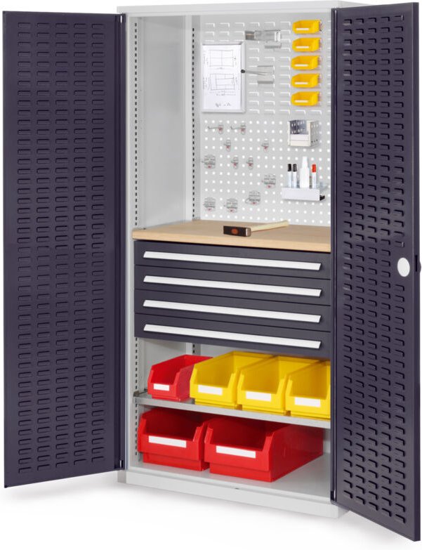 Kappes ®RasterPlan Schubladenschränke 1950x1000x600mm Schlitzplattentüren Modell 26 anthrazitgrau