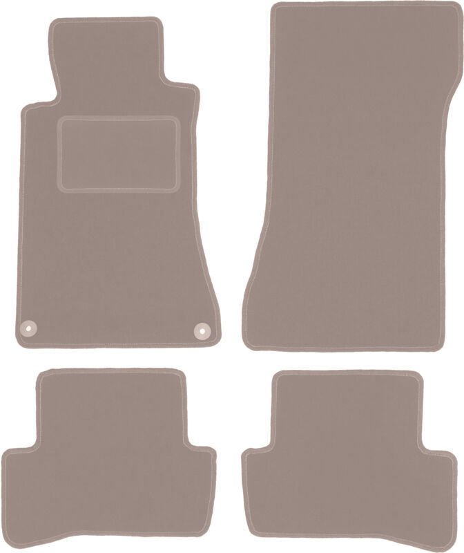 Beige Veloursmatten für: Mercedes C W203 Limousine, Kombi (2000-2008)