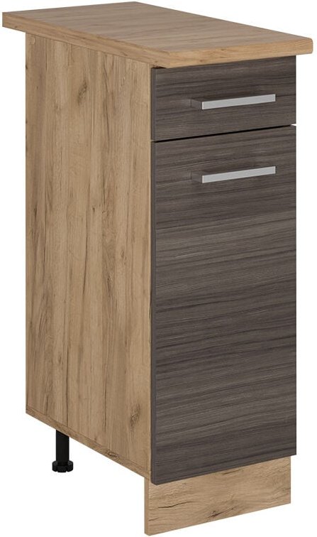 Küchenunterschrank R-Line, Edelgrau, 30 cm , AP Eiche, Vicco