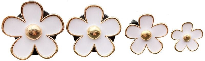 Thumbnail - Weiß, 1,8 / 2,3 / 3 / 3,3 cm) Gänseblümchen, actoys 8 Gänseblümchen-Blumen-Lüftungsclips-Dekoration, Auto-Innenausstattu...