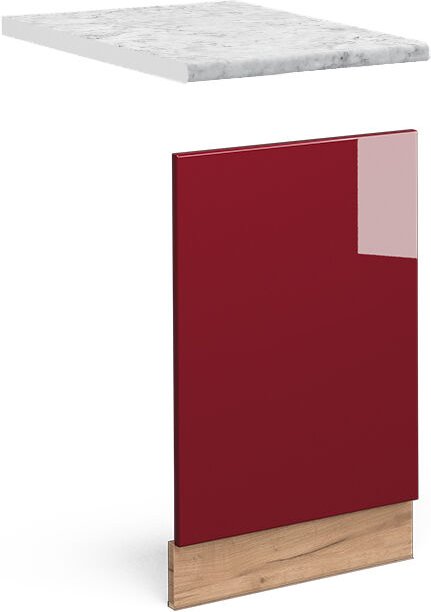 Vicco - Frontblende Fame-Line, Bordeaux Hochglanz, 45 cm , ap Marmor