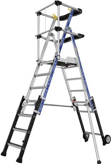 Teleskopische Podestleiter 5 bis 7 Stufen - Max. Arbeitshöhe 3.61m - 2272951