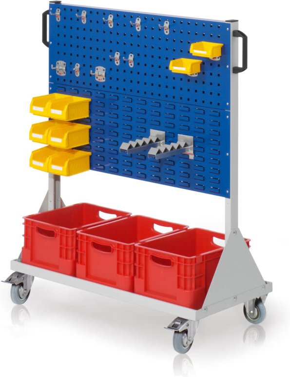 Kappes RasterMobil® mobiler Arbeitsplatzschrank Größe 3 1230x1000x500mm - 2x Lochplatte 2x Schlitzplatte - 29-teilig - e...