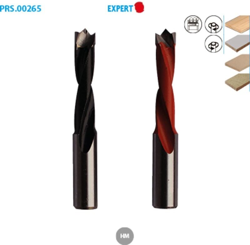 Hartmetall-Dübelbohrer für Holz Expert ø 8 mm, Länge 70 mm, nutzbare Länge 35 mm, Rechtslauf (Rechts)