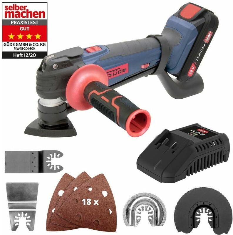 Güde - Akku Multifunktionswerkzeug Dreieckschleifer Universalwerkzeug MW18-201-30K