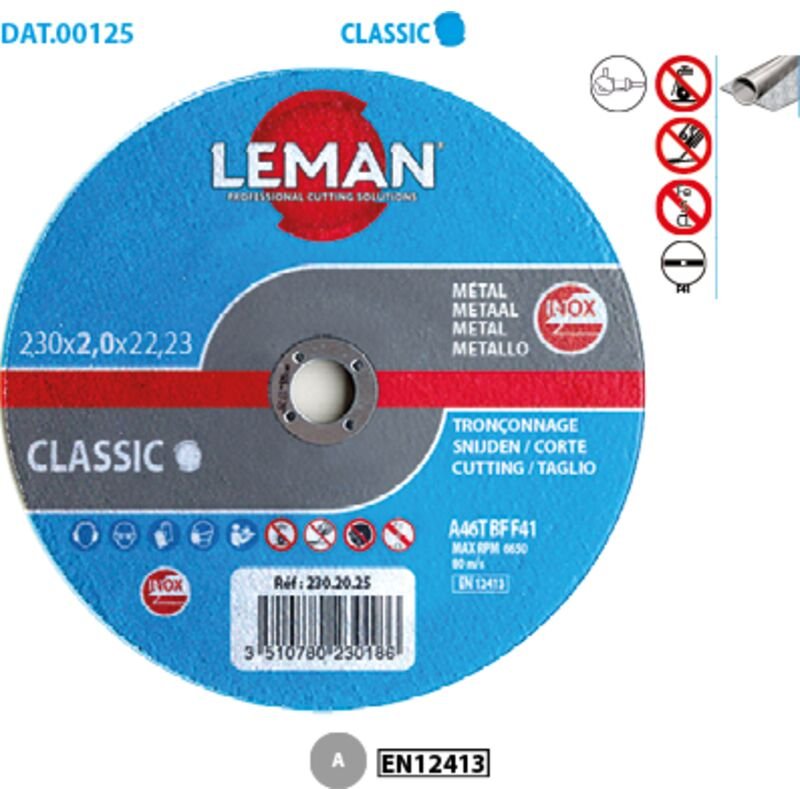 Flacher Metall-Sägeblatt fein Inox Classic ø 115 Bohrung 22,23 Stärke 1mm - 25 Stück in der Box