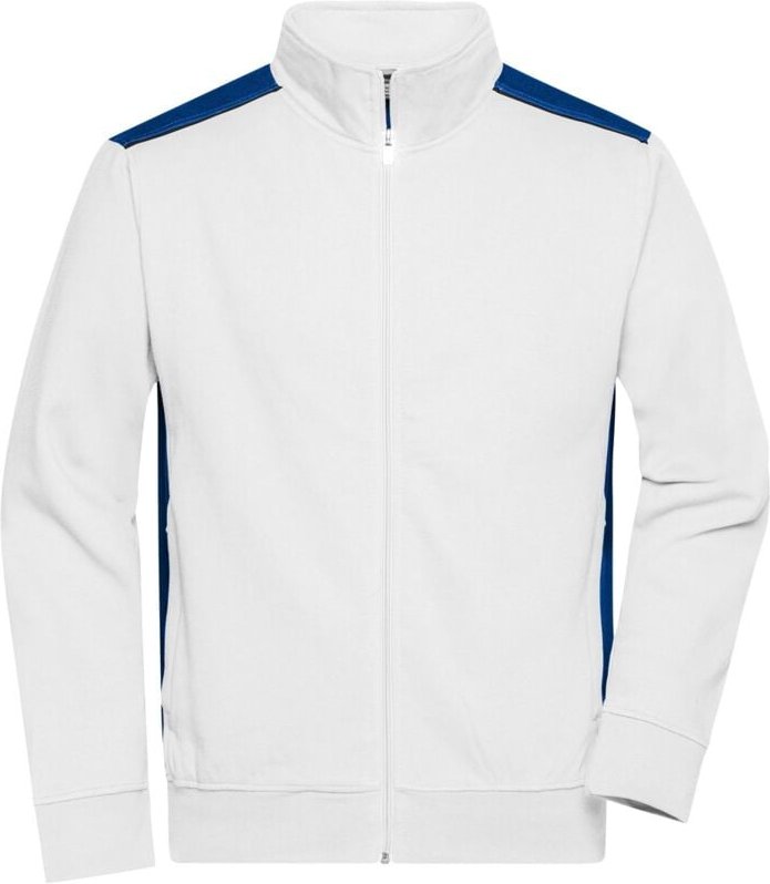 James&nicholson - Sweat-Jacke Herren JN870 Gr. 2XL white/royal