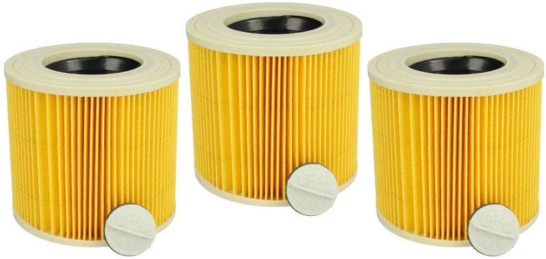 vhbw Filterset 3x Faltenfilter Ersatz für Kärcher 6.414-552.0, 6.414-772.0 für Nass- & Trockensauger - Filter, Patronenf...