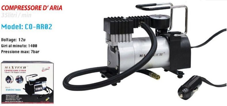 Maxtech - Trade Shop - portatile aria serbatoio 35L/MIN aliment 12V 15A CO-AR02 -