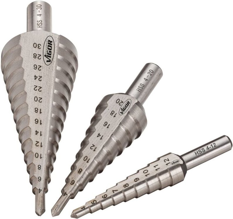 Hss Stufenbohrer-Satz V1707 Anzahl Werkzeuge: 3 - Vigor
