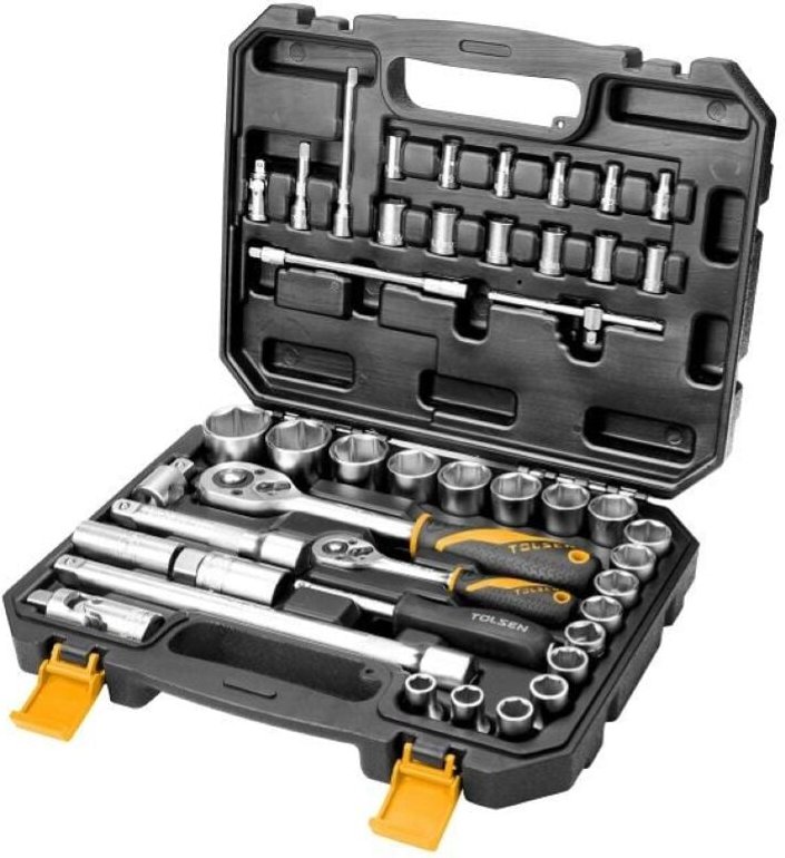 45-Teiliger Ratschenkoffer Mit Tolsen-Buchsen Und Verlangerungen