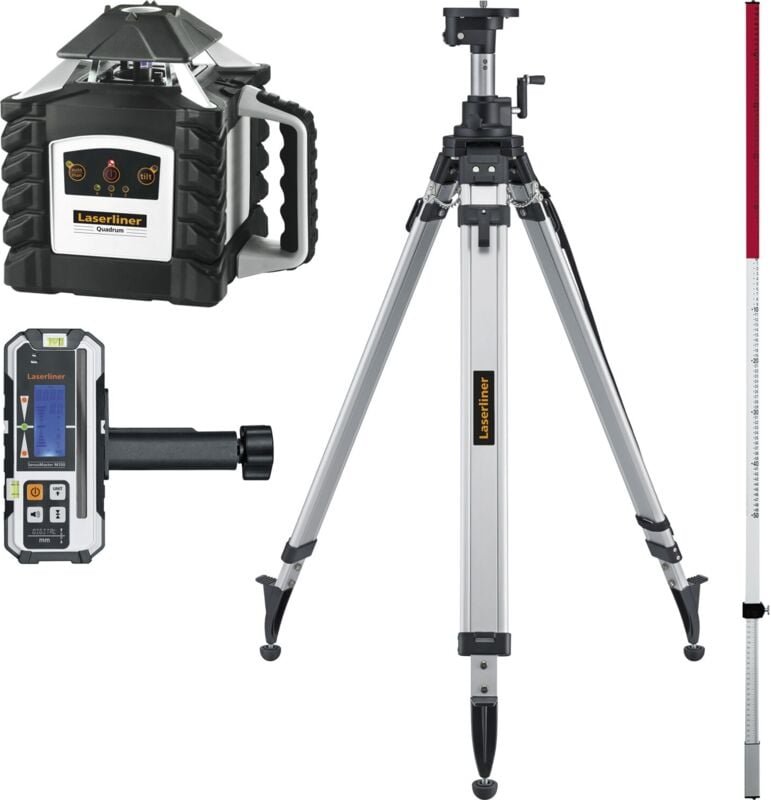 Laserliner - Rotationslaser Quadrum m 350 s Set-3 ideal für präzises Ausrichten von Horizontalen, Vertikalen und Neigung...