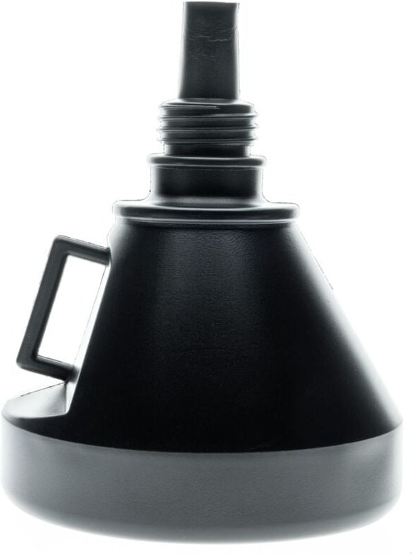 Auto-Trichter mit abnehmbarem Schlauch und Sieb, schwarz – universell, langlebig, leicht zu verstauen