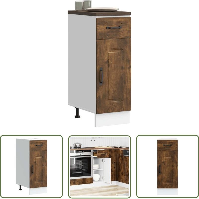 The Living Store - vidaXL Küchenunterschrank Kalmar Räuchereiche Holzwerkstoff