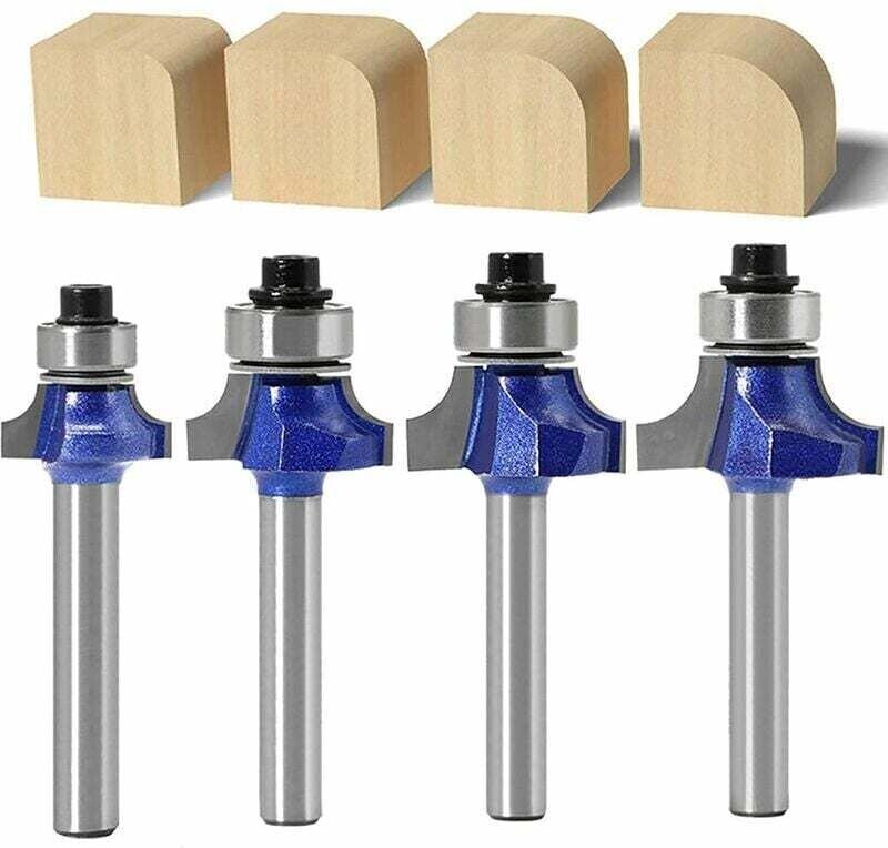 4er-Set Rundfräser mit 6 mm Schaft