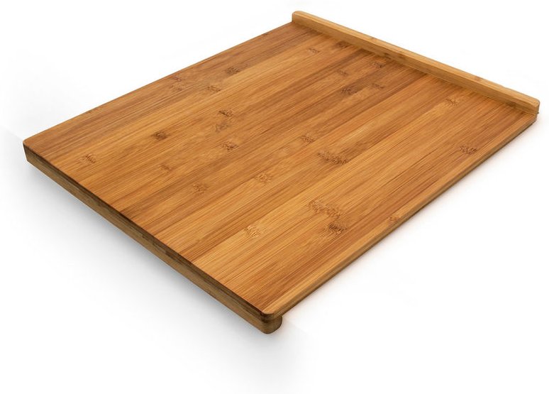 Relaxdays Tranchierbrett aus Bambus, HxBxT: ca. 2,5 x 38 x 45 cm, doppelter Anschlagkante, beidseitig verwendbar, natur