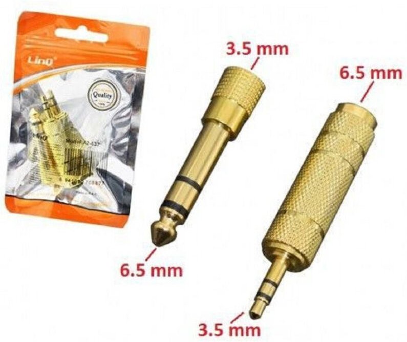 Trade Shop - SET MIT 2 METALL-AUDIO-KONVERTERADAPTERN VON 3,5 MM AUF 6,5 MM Klinke A2-637 -