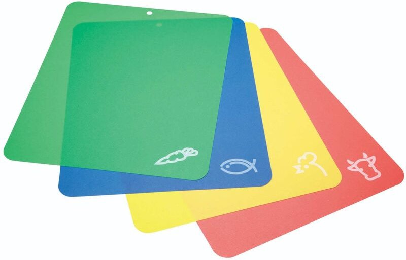 KitchenCraft Set of 4 Schneidebretter of Küche flexibel of Kochen of Mehrfarbig Ungiftiger Kunststoff, 38 x 30 cm