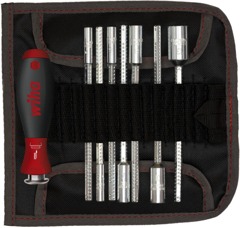 Schraubendreher mit Wechselklingen Set system 6 (27712), 9 tlg. für tiefliegende Schrauben, Innensechskant/Kreuz/TORX/Sc...