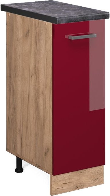 Vicco - Apothekerschrank R-Line, Bordeaux Hochglanz, 30 cm , ap Anthrazit
