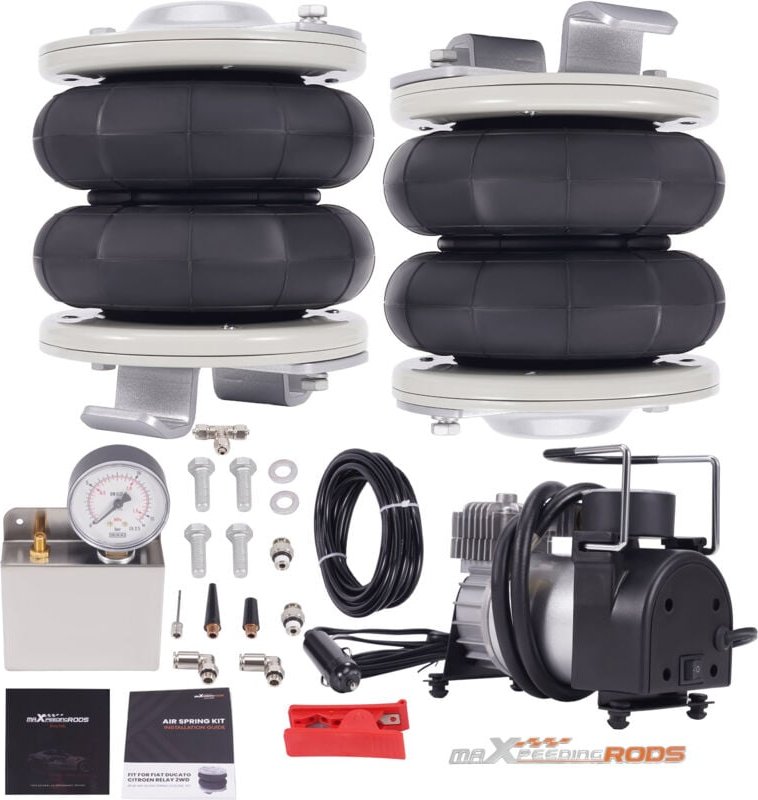 2x Luftfederung Hinten + 12V Kompressor Kit for Fiat Ducato 1994-2024 4000KG