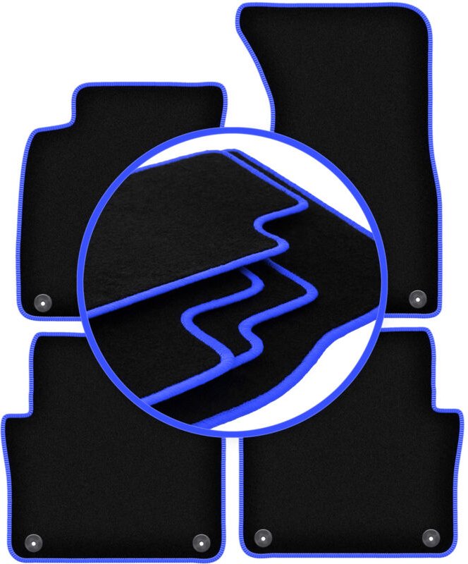 CARLUX-BLUE Autofußmatten für: Audi A8 D3 Limousine (2002-2009)