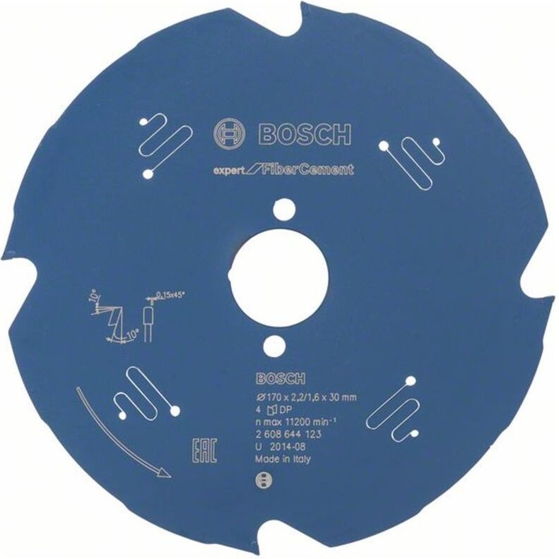 Hm Kreissägeblatt 170x30x2,2,Z 4 Expert for Cement - Bosch