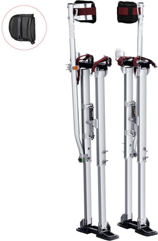 Mophorn - 36''-50'' verstellbare Aluminium-Trockenbaustelzen mit Knieschützern, rutschfestes Arbeitswerkzeug zum Streich...