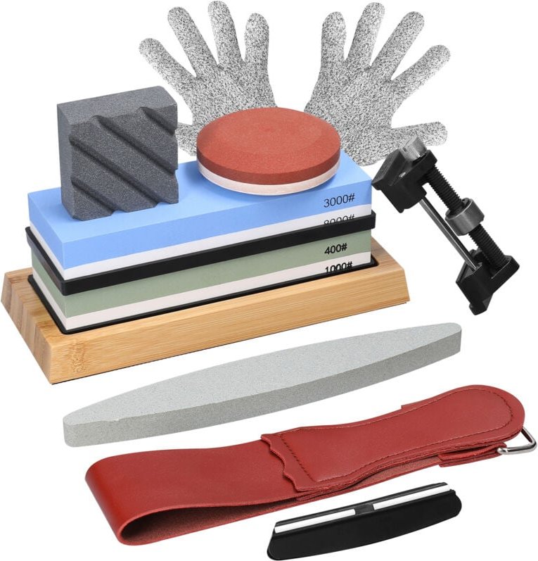 Thumbnail - Decdeal - 400/1000 3000/8000 Grit Premium Whetstone Set geschnittenes Schärfen Steinkit -Schärfer für alle Klingen Nonsl...