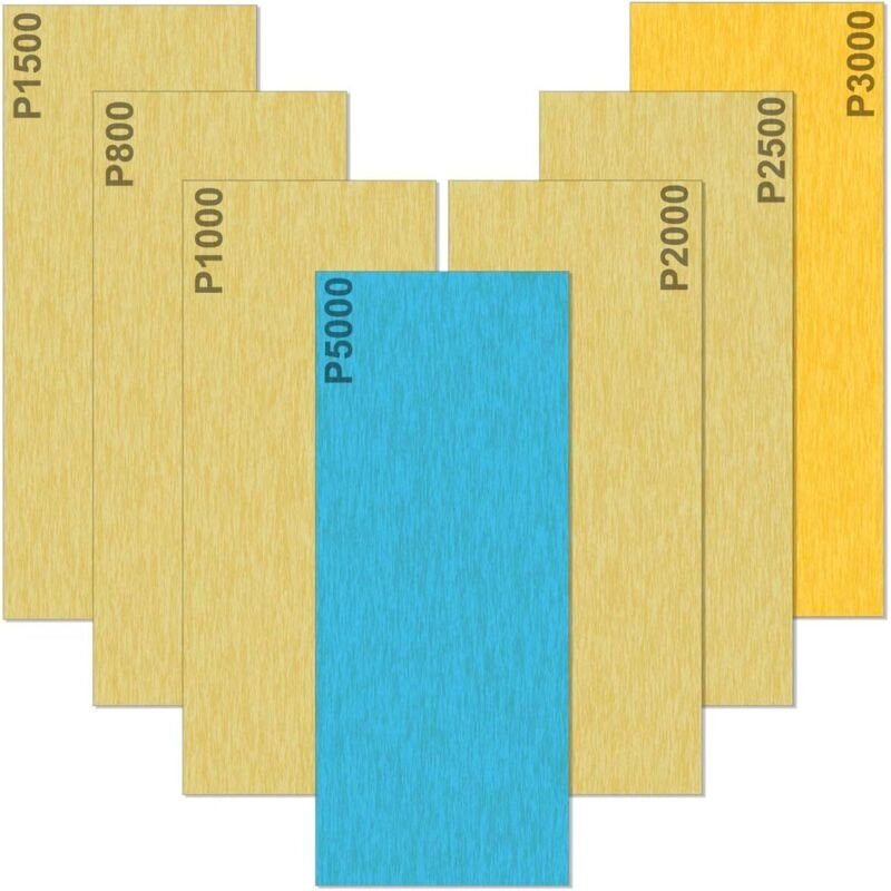 Thumbnail - Schleifpapier 5000 3000 2500 2000 1500 1000 800 Körnung Nass- und Trockenschleifpapier, zum Polieren von Metall, Holz, A...