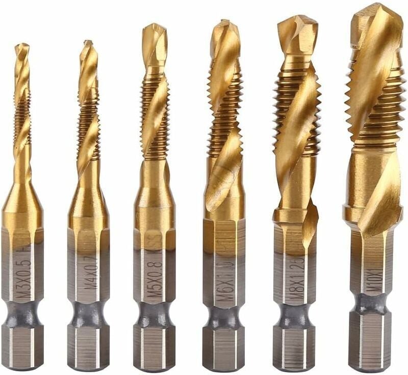 Alovez - Gewindebohrer, Gewindebohrer, Kombinationsbohrer und Gewindebohrer, Triumph 6-teilige Gewindeschneidwerkzeuge, ...