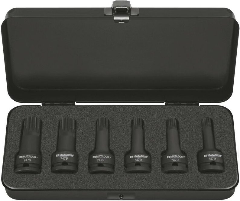 Satz Kraft-Einsätze, xzn, 6-tlg., 12,5 mm (1/2'): M6-M1