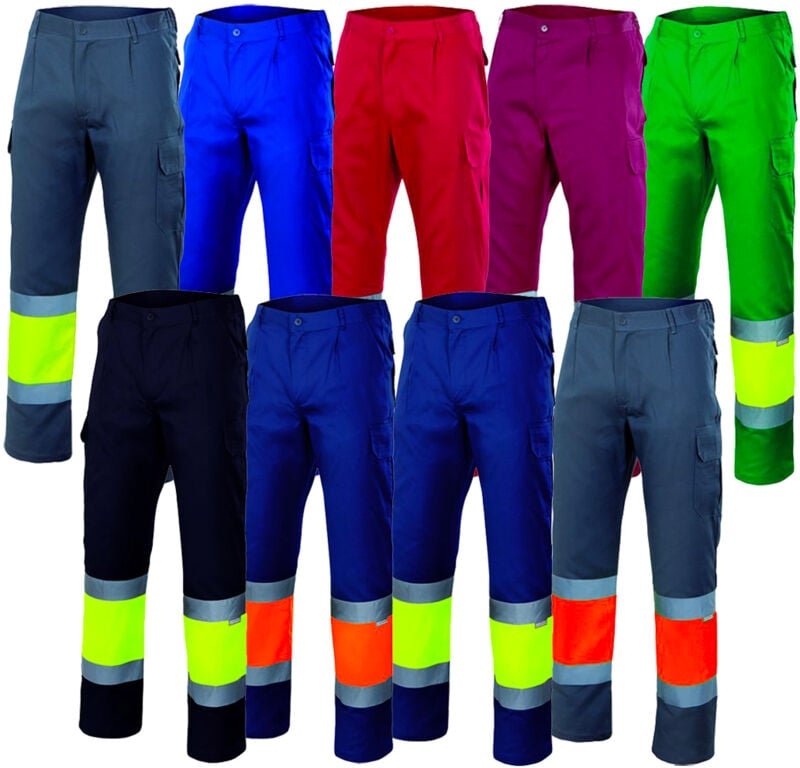 Thumbnail - 157 Warnschutz Arbeitshose - l - Blau/Orange - Velilla