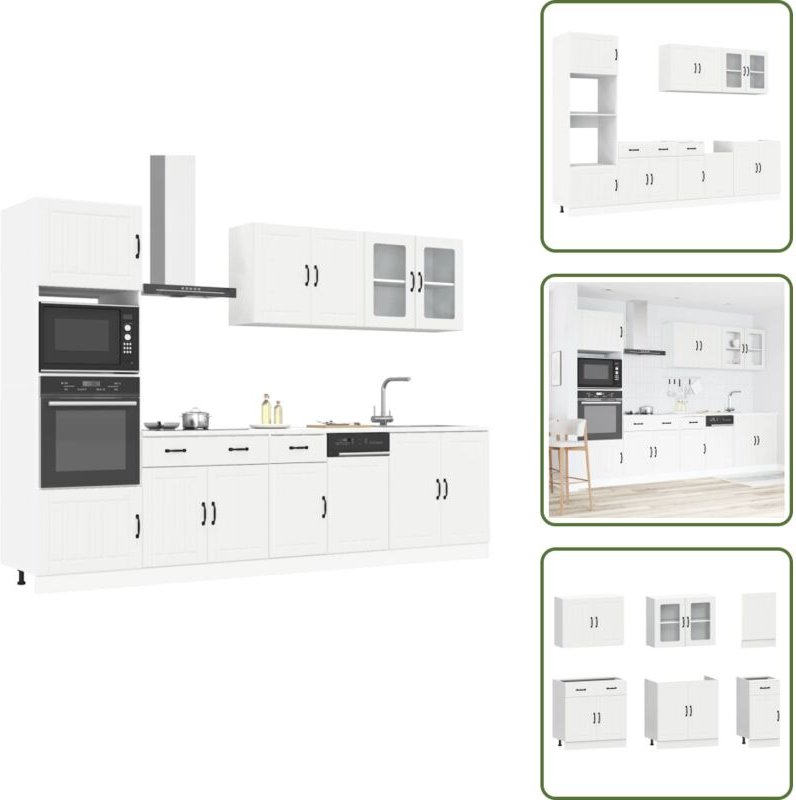 7-tlg. Küchenschrank-Set Kalmar Weiß Holzwerkstoff - Küchenschrank-Set - Küchenschrank-Sets - Küchenzeile Einbauküche - ...
