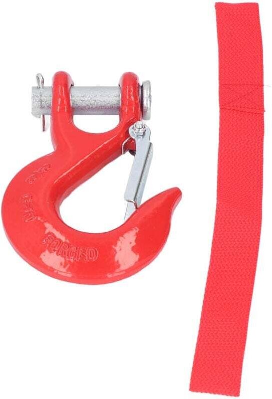 Decdeal 3/8 Zoll Stahl-Sicherheitshaken – 18000 lbs Kapazität – rostfrei zum Heben und Retten, rot