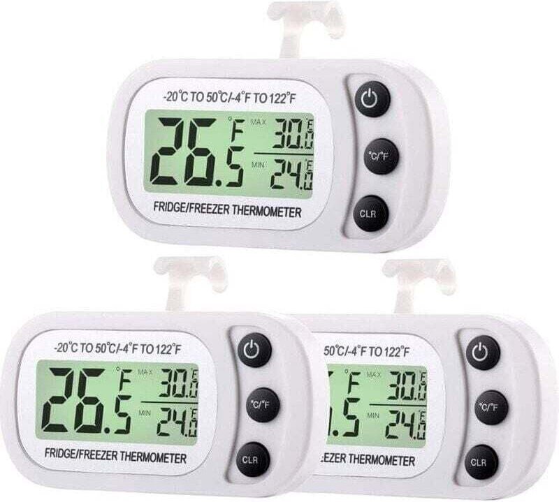 Digitales Kühlschrank-Gefrierschrankthermometer, Kühlschrank-Raumthermometer, wasserdichtes Kühlertemperaturthermometer ...