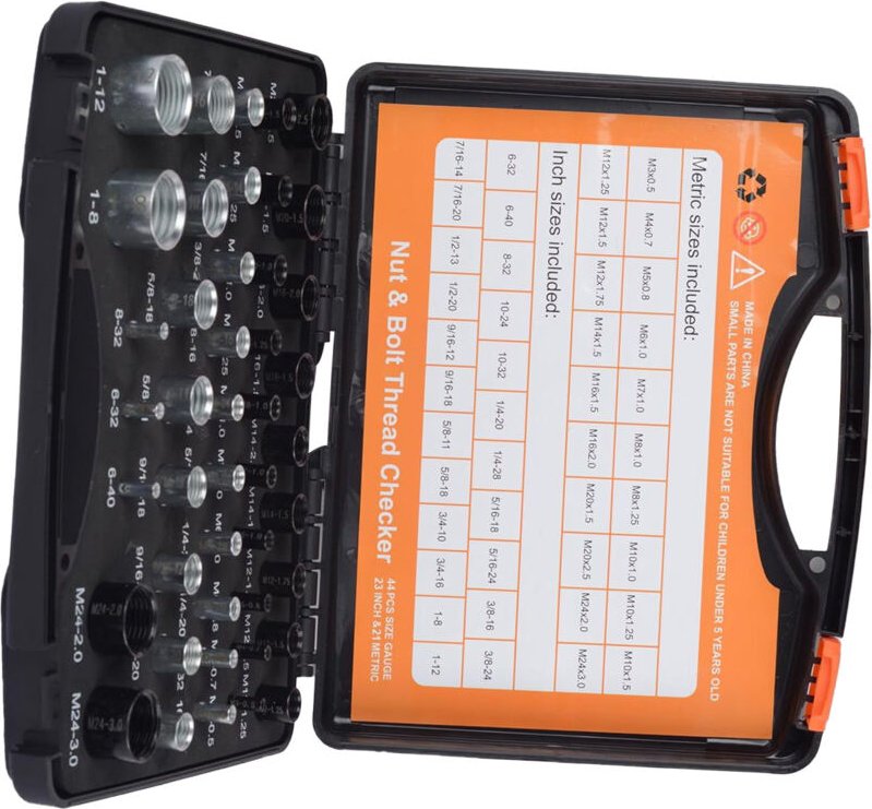 Gewindeprüfung Set 23pcs Imperial 21pcs Metrikmesser und Bolzengrößenkennung für geschlossene Bereiche Erkennung - Eosno...