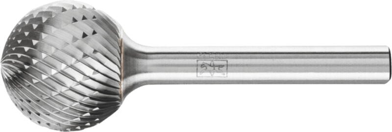 Hartmetall Frässtift Kugel kud ø 20x18 mm Schaft-Ø 6 mm Z3P universal mittel kreuzverzahnt - Pferd