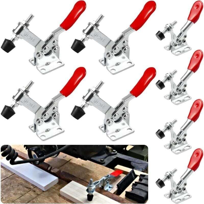 8-teilige Kniehebelklemme, Kniehebelklemme aus Metall, Schnellspannklemme für Maschinenbetrieb, Zimmerei, Schweißen (GH-...