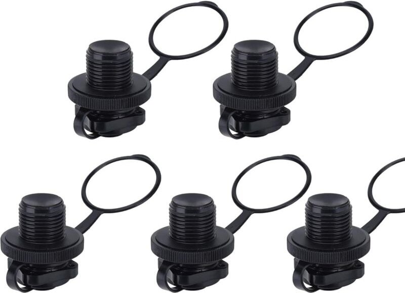 Spiralförmiges Aufblasventil, 5 Stück Luftventile, Ventiladapterstopfen, spiralförmige aufblasbare Luftstopfen für Schla...