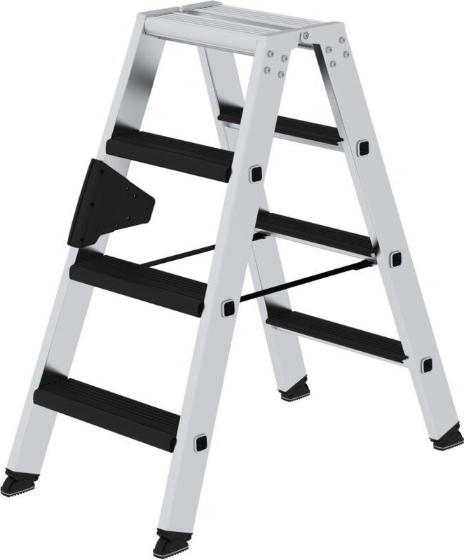 Günzburger Steigtechnik - Stufen-Stehleiter beidseitig begehbar mit clip-step relax 2 x 4 Stufen - 042208