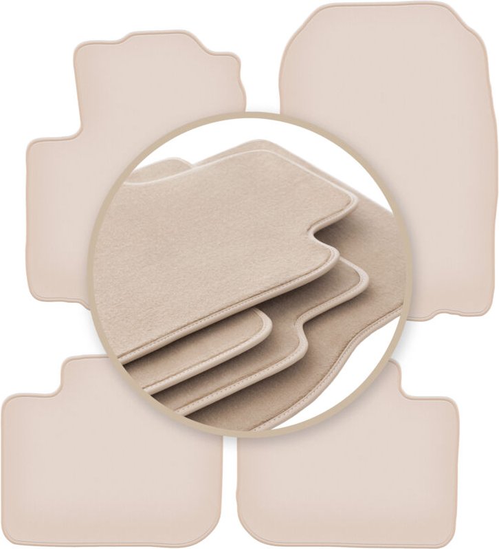 Beige PREMIUM-Matten für: Mitsubishi Colt VI Z30 Fließheck 2004-2008