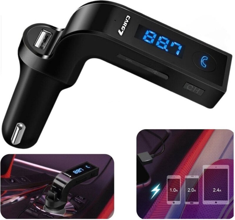 Thumbnail - Trade Shop Traesio - Trade Shop - CARG7 Autobatterie-Ladegerät Bluetooth-Sender usb TF-Karte Android iOS Tablet -
