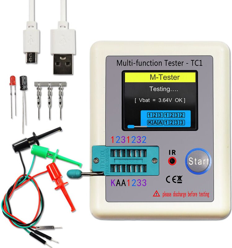 Shining House - 1,8 Zoll buntes Display Multifunktionaler Handheld-TFT-Hintergrundbeleuchtungs-Transistor LCR-TC1-Tester...