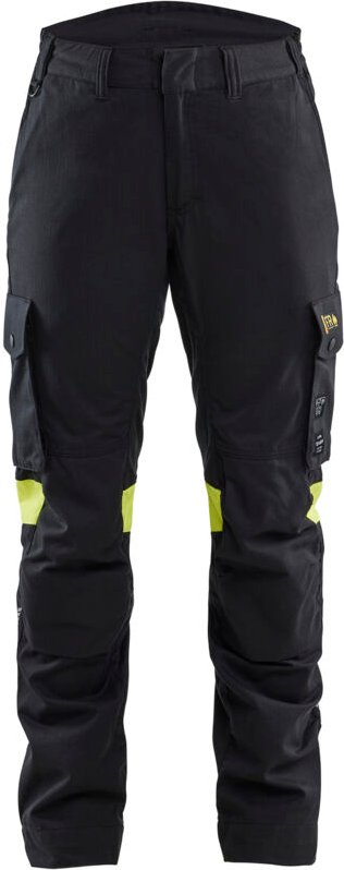 Multinorm Arbeitshose für Frauen 7107 - Schwarz/Gelb 2XL - FR(50) - SE(C48) - Normen