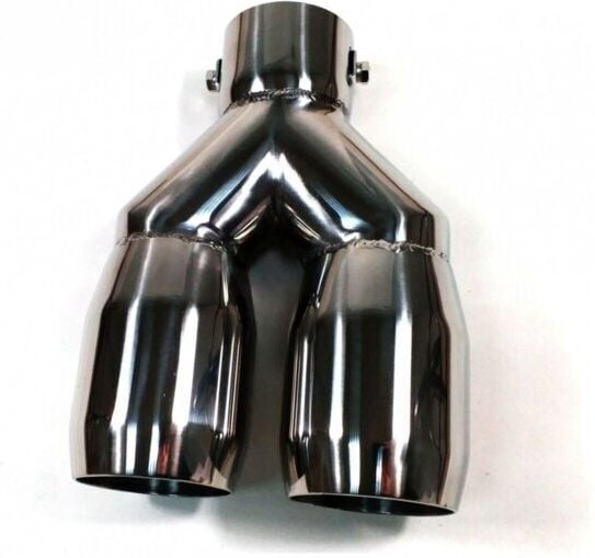 Edelstahl Doppelte runde Chrom-Auto-Auspuffblende/Schalldämpferspitze 2,6'