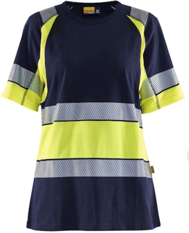 Hochsichtbares Arbeitst-Shirt Damen Klasse 1 3410 - Marine/Gelb XXXL