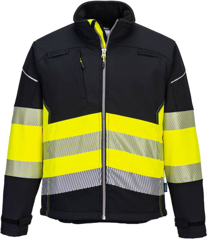 Thumbnail - Softshell-Jacke PW3 Hochsichtbarkeit Klasse 1 Schwarz/Gelb XL