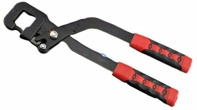 Crimpzange, leichter Stahlkiel, rutschfester Griff, feste Lochzange, Bolzencrimper, 0,3 x 0,8 cm, Lochbereich für die De...